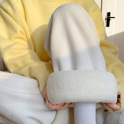 羊羔绒裤子宽松羊羔绒阔腿裤