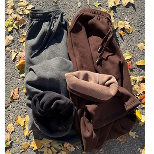 高腰显瘦宽松休闲阔腿香蕉裤 深灰色糯米弯刀裤 女秋冬加绒2025新款