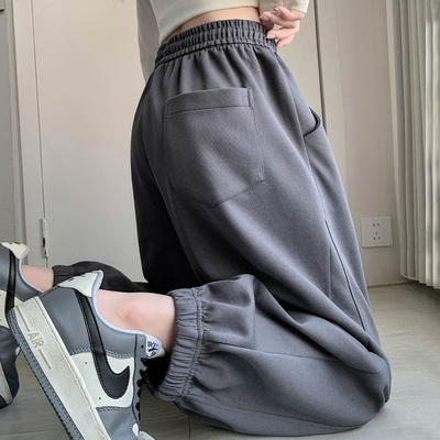 美式束脚卫裤小个子香蕉运动裤女