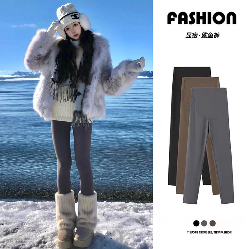 灰色鲨鱼裤女外穿秋冬季2025新款