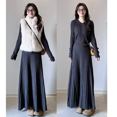 2025新款针织a字秋冬a字半身裙