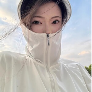 白色冰丝防晒衣女夏季薄款2026新款防紫外线户外运动冰丝透气外套