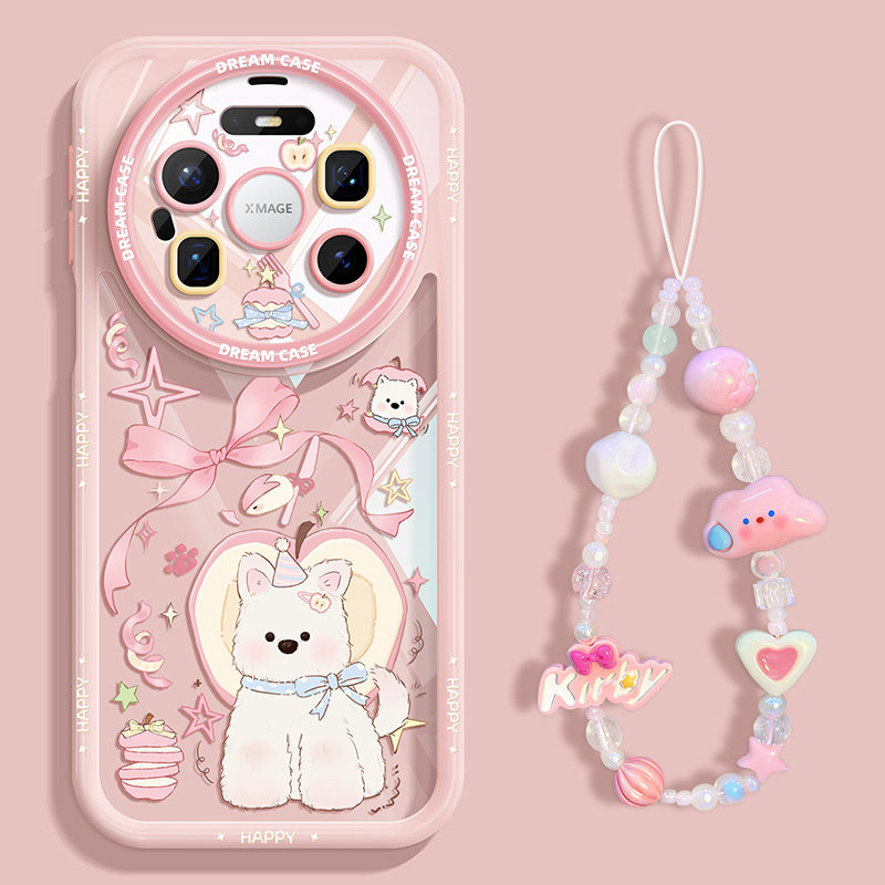 适用华为mate80promax手机壳新款mate80保护套可爱透明meta全包硅胶80pro防摔磨砂m80小清新por软萌小狗外壳