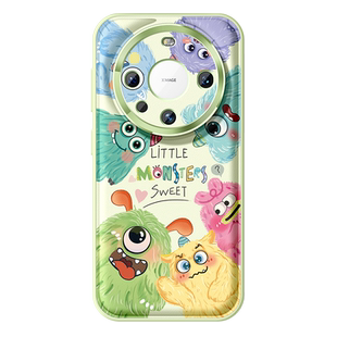 适用华为mate60pro+手机壳70新款mate80pro优享版保护套防摔50高级感40全包30金属圈小怪兽air卡通硅胶外壳女