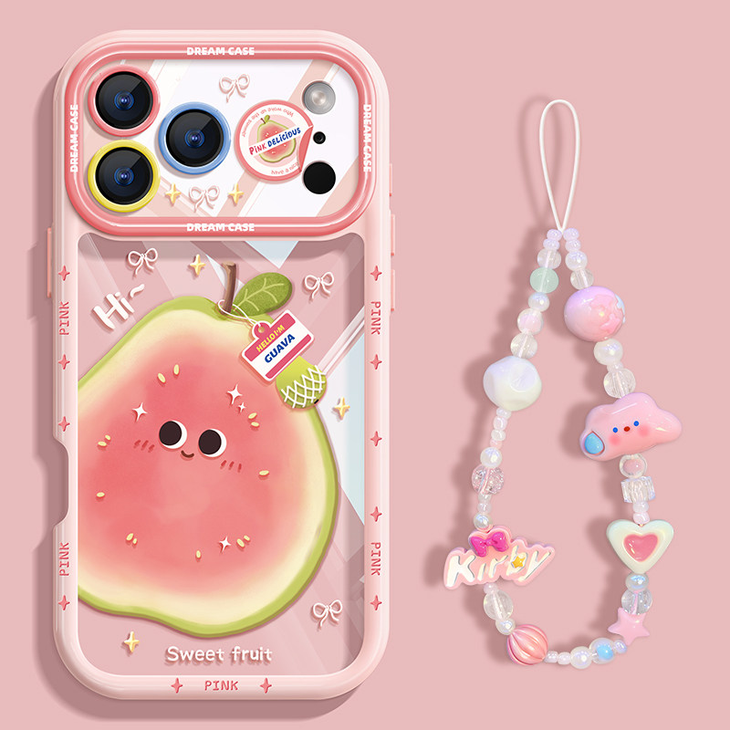 适用苹果17promax手机壳女款iphone17pro保护套甜心芭乐ip17全包透明十七por防摔磨砂小清新promax硅胶软外壳