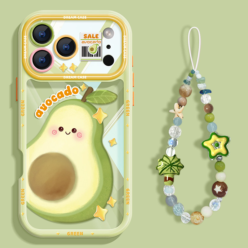 适用苹果17promax手机壳新款iphone17保护套透明全包17pro开心牛油果ip17硅胶防摔磨砂小清新十七por可爱软壳