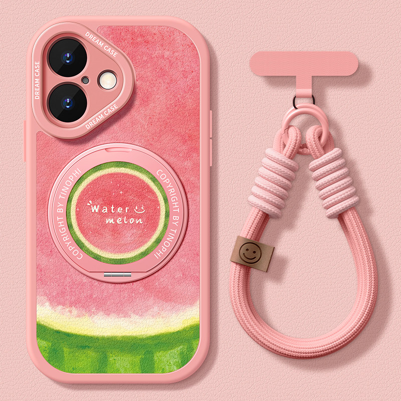 适用苹果17手机壳新款iphone16promax保护套全包15带支架14plus防摔13硅胶12磨砂11夏天8/7/6西瓜air外xs壳xr