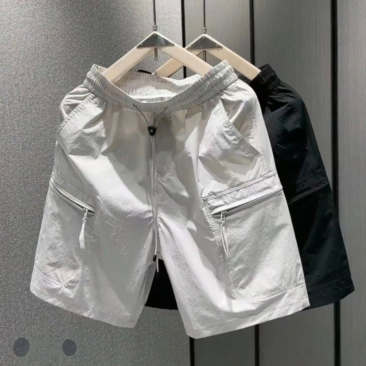男士夏季工装短裤潮牌直筒休闲帅气大口袋中裤速干男裤宽松