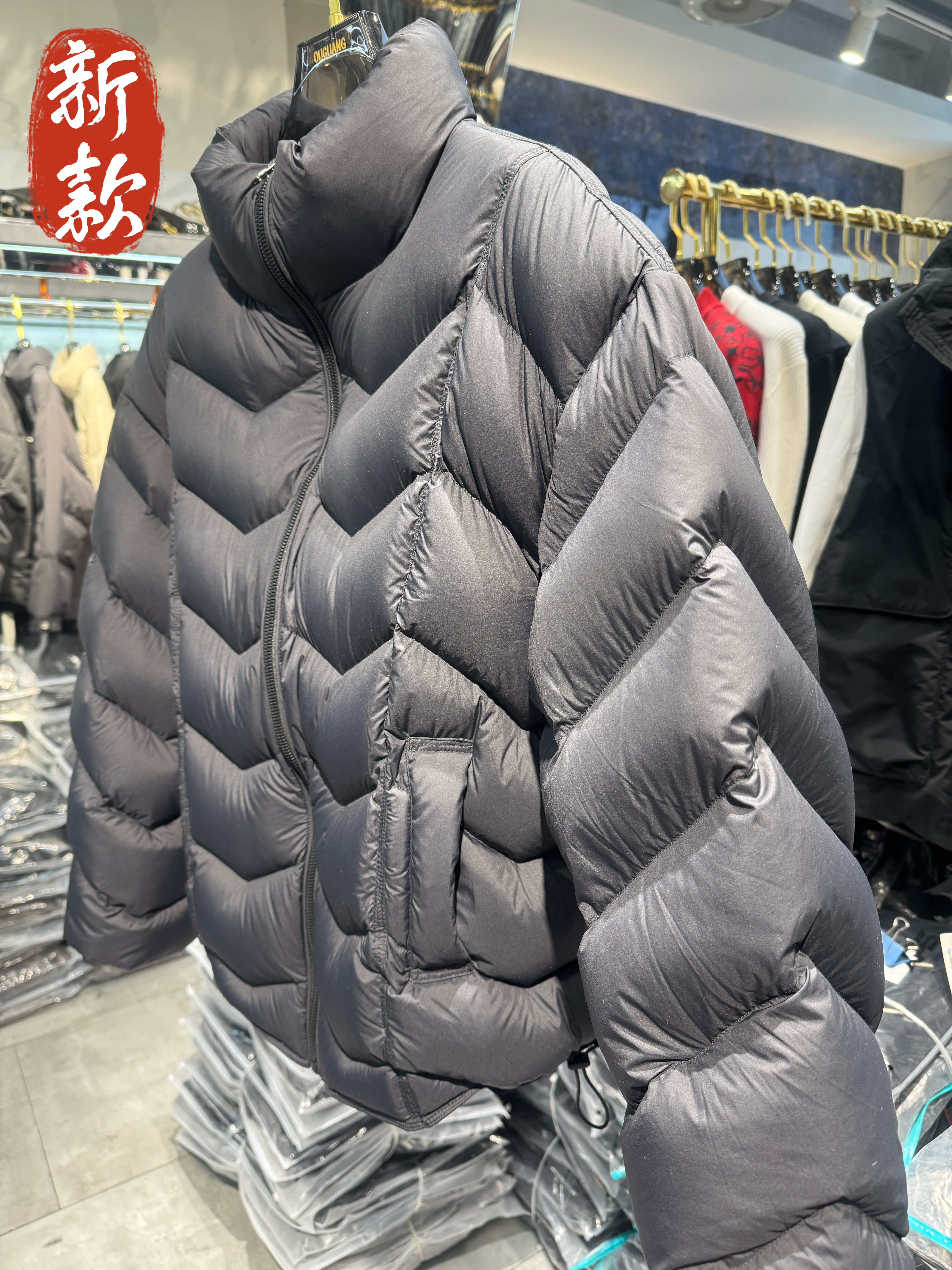 实体冬季男士云朵泡芙立领羽绒服90白鸭绒潮流加厚面包服外套男潮