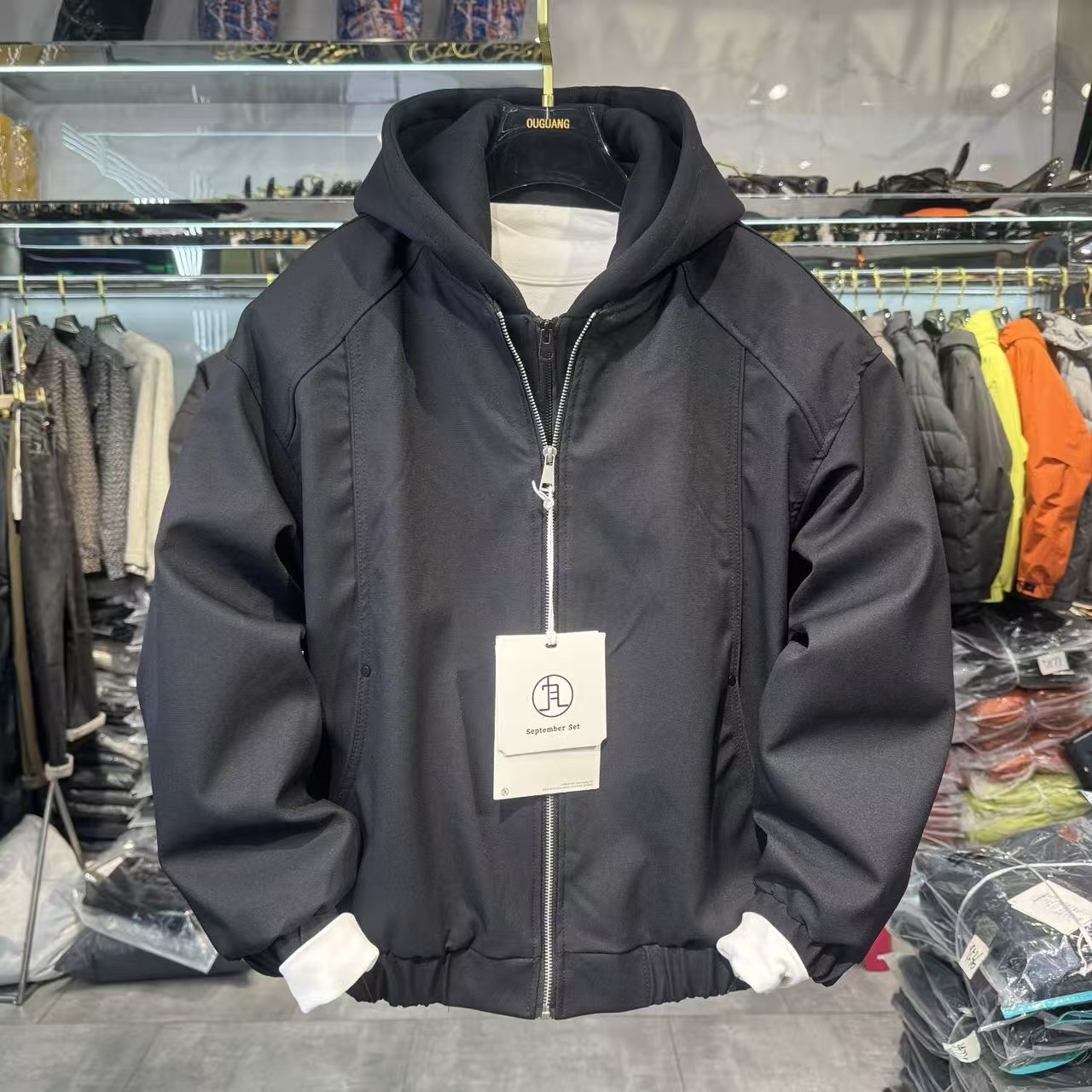 实体座山雕加绒假两件连帽棉服男士冬季2025新款撞色飞行夹克外套,男装,棉衣,淘宝优惠券,粉丝福利购,淘宝优惠卷