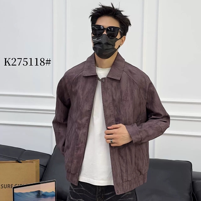 实体皮衣男士外套2025秋季新款轻奢潮牌翻领派克服男款机车皮夹克