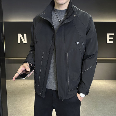 立领外套男士春秋冬款2025新款潮牌休闲工装二棉夹克上衣男款春装