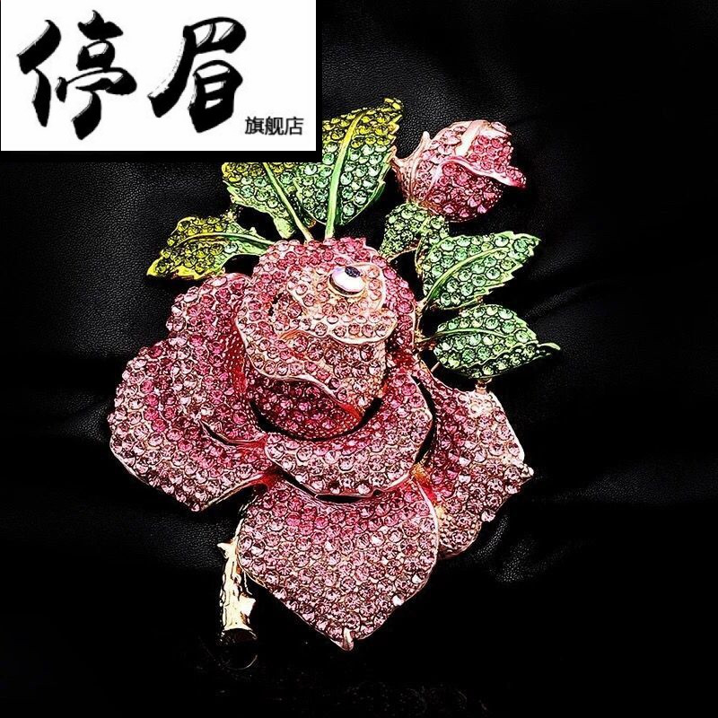 欧美复古夸张大号胸针胸花女 玫瑰之约大别针名媛气质衣服配饰