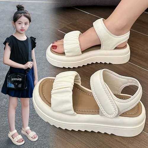 Летние сандалии, нескользящая детская пляжная обувь для принцессы, слайдеры для отдыха, коллекция 2023, мягкая подошва, подходит для подростков