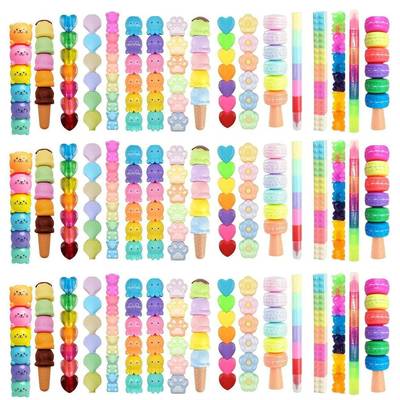 动物色块崎岖灵活性解压孩子减压画材糖果标记长短插套手账荧光笔