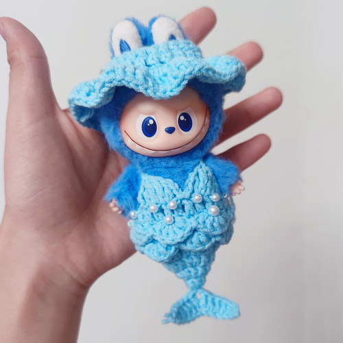 泡泡玛特四代Labubu拉布布材料包搪胶公仔衣服diy可爱娃衣美人鱼