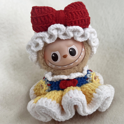 泡泡玛特四代Labubu拉布布小鼻噶款白雪公主裙套装diy钩织材料包