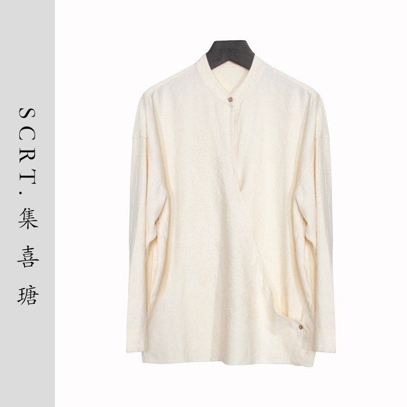 SCRT集喜瑭2025春夏新款麻刺绣衬衫上衣SFW13451