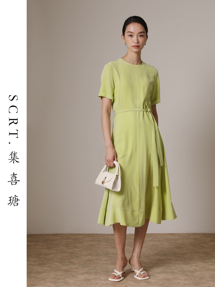 小众scrt集喜瑭长款连衣裙