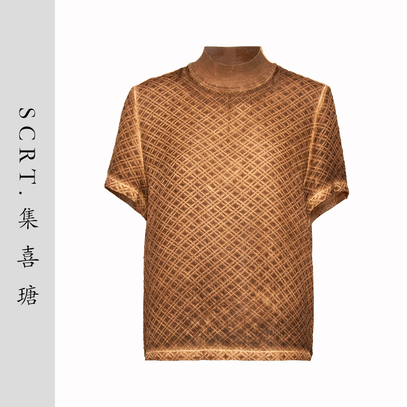 SCRT集喜瑭格纹上衣短袖T恤SGS13781
