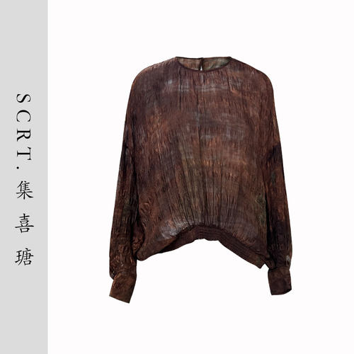 SCRT集喜瑭时尚洋气真丝上衣新款女款SGS14071