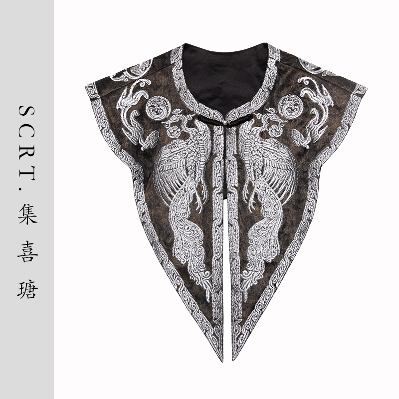 SCRT集喜瑭三十万针满绣坎肩云锦披肩SCS161A