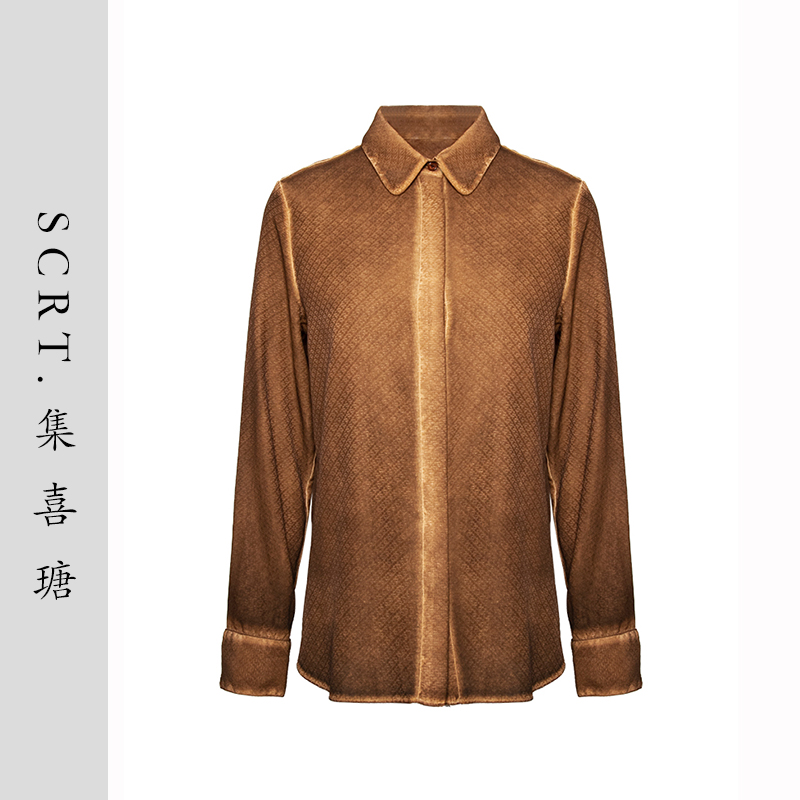 SCRT集喜瑭桑蚕丝炒色衬衫上衣SGS14059