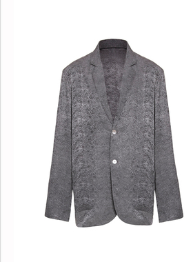 SCRT集喜瑭桑蚕丝花萝灰色西装外套SGS31523