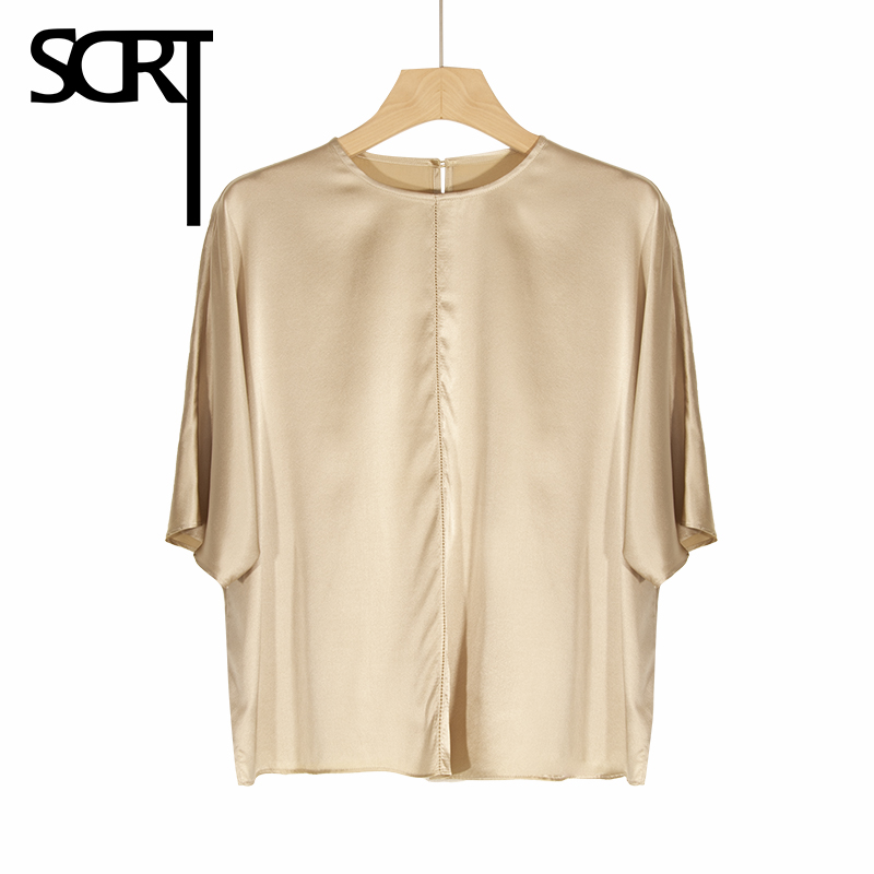 SCRT100桑蚕丝植物炒色短袖衬衫