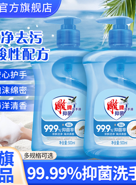 雕牌海盐洗手液弱酸性配方500ml2瓶温和亲肤抑菌家用实惠装旗舰店