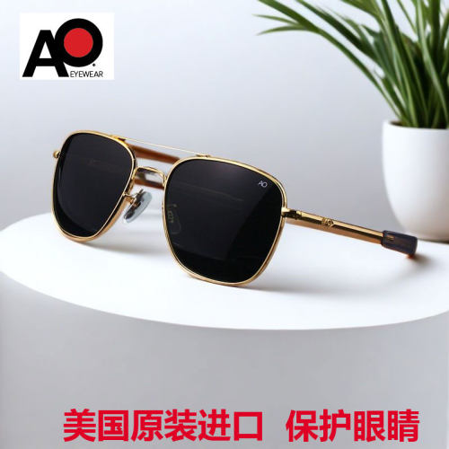 ao玻璃太阳镜驾驶镜AO墨镜偏光男