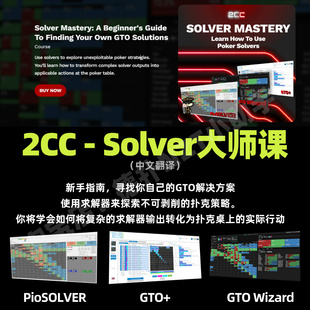2CC-Solver大师德州扑克课程Piosolver/GTO/Wizard解算器教程视频