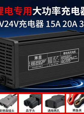 12V24V20A磷酸铁锂电池充电器14.6V30A29.2V15a电动推高车叉车用