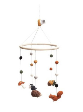 丹麦Sebra床铃木质支架新生儿进口精品宝宝安抚玩具婴儿床配件