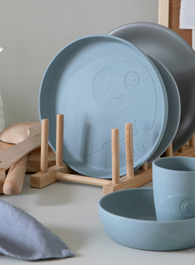 Sebra MUMS系列三件套组婴幼儿耐摔餐具水杯勺子辅食餐盘餐碗4月+