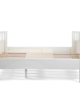 Sebra青少年成长床 丹麦进口实木可延展欧式极简风纯白色 儿童床