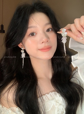 海边度假风花朵流苏独特漂亮耳环