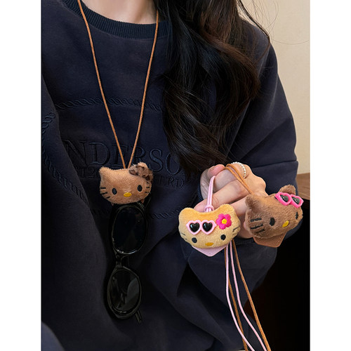可爱小猫玩偶挂脖眼镜夹挂链项链