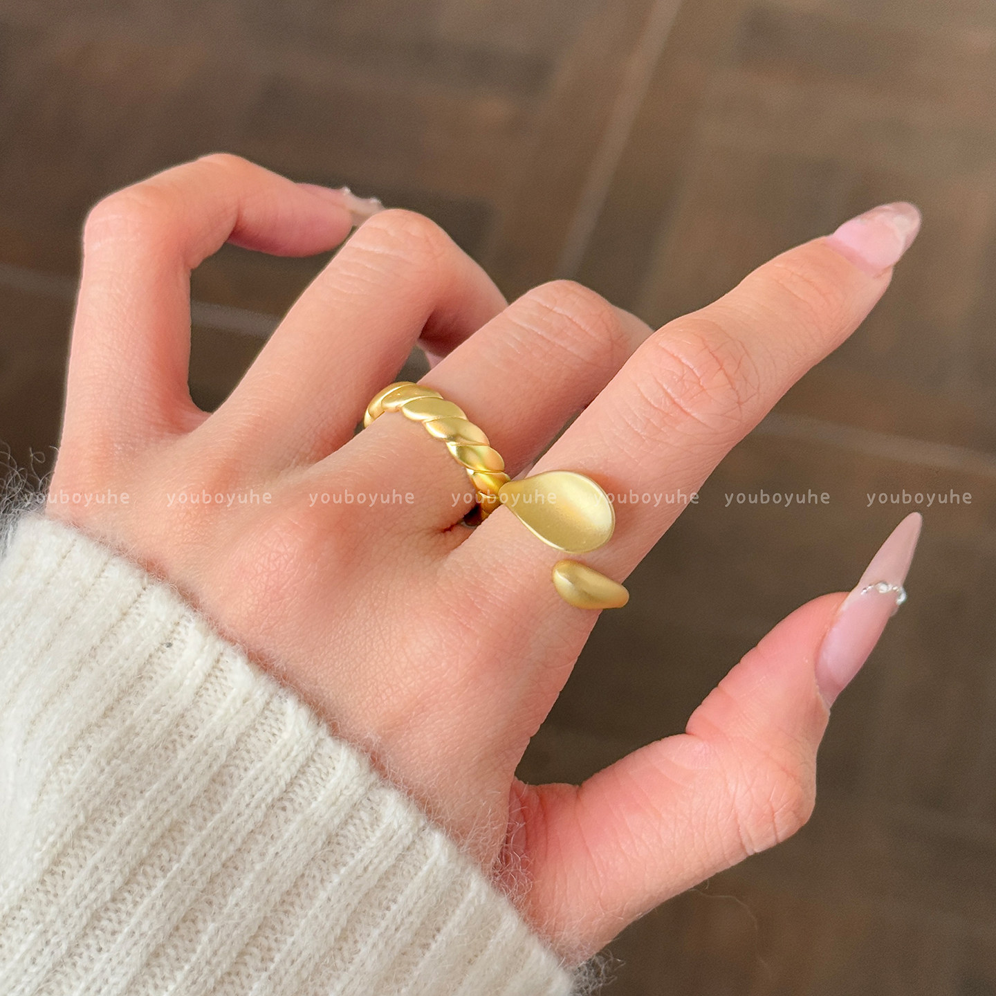 高级感不规则金色戒指女小众设计夸张食指戒2025新款爆款独特指环,饰品/流行首饰/时尚饰品新,戒指/指环,淘宝优惠券,粉丝福利购,淘宝优惠卷