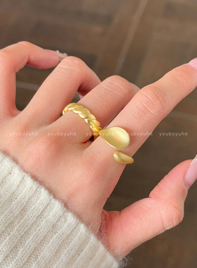 高级感不规则小众设计金色戒指女