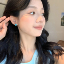 小巧精致耳环独特设计高级感耳饰 夏日清透锆石花朵耳钉女2025新款