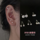 简约闪耀锆石耳钉女小巧精致睡觉免摘耳环耳骨钉养耳洞耳棒耳饰品