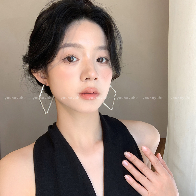 夸张气质菱形耳环个性显脸小耳饰