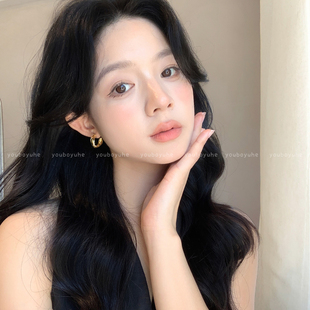 复古银色扭曲圈圈耳环女2025新款 小众设计气质耳圈简约耳夹耳饰