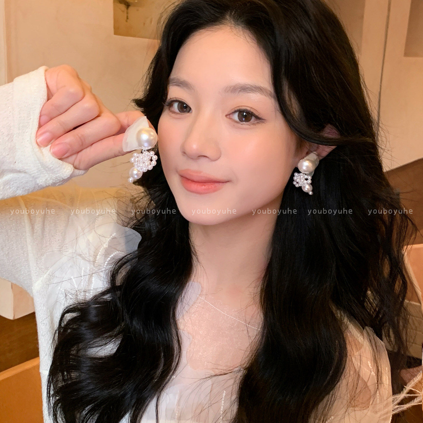 奢贵千金~法式网纱珍珠耳环女2026新款高级感银针耳钉巨好看耳饰,饰品/流行首饰/时尚饰品新,耳环,淘宝优惠券,粉丝福利购,淘宝优惠卷