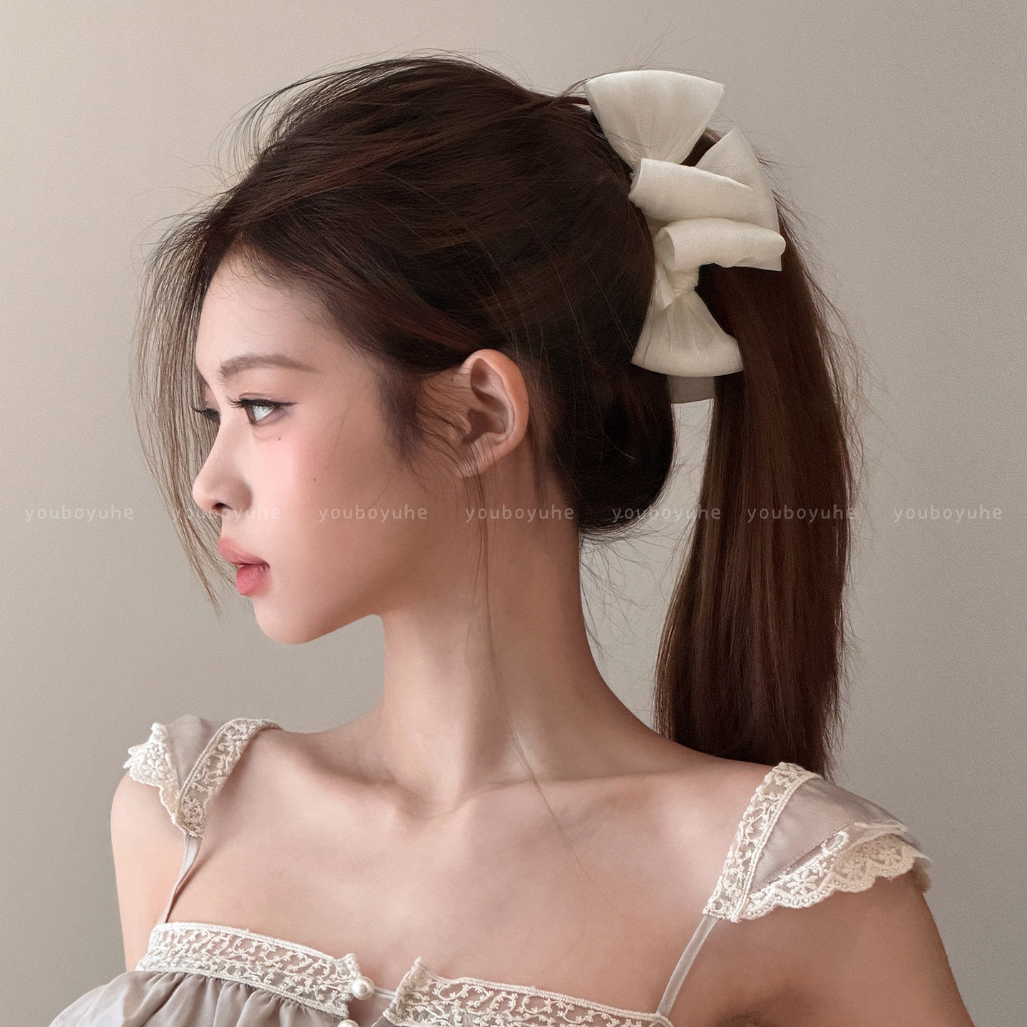 韩系双面蝴蝶结香蕉夹女2026新款高级感半扎发马尾夹发饰时尚头饰