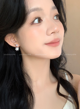 前后两戴珍珠烟花耳钉女轻奢高级感银针耳环独特设计精致耳坠耳饰