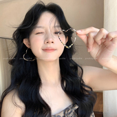 辣妹风复古豹纹爱心耳环女款 轻奢高级感气质耳钉小众设计夸张耳饰