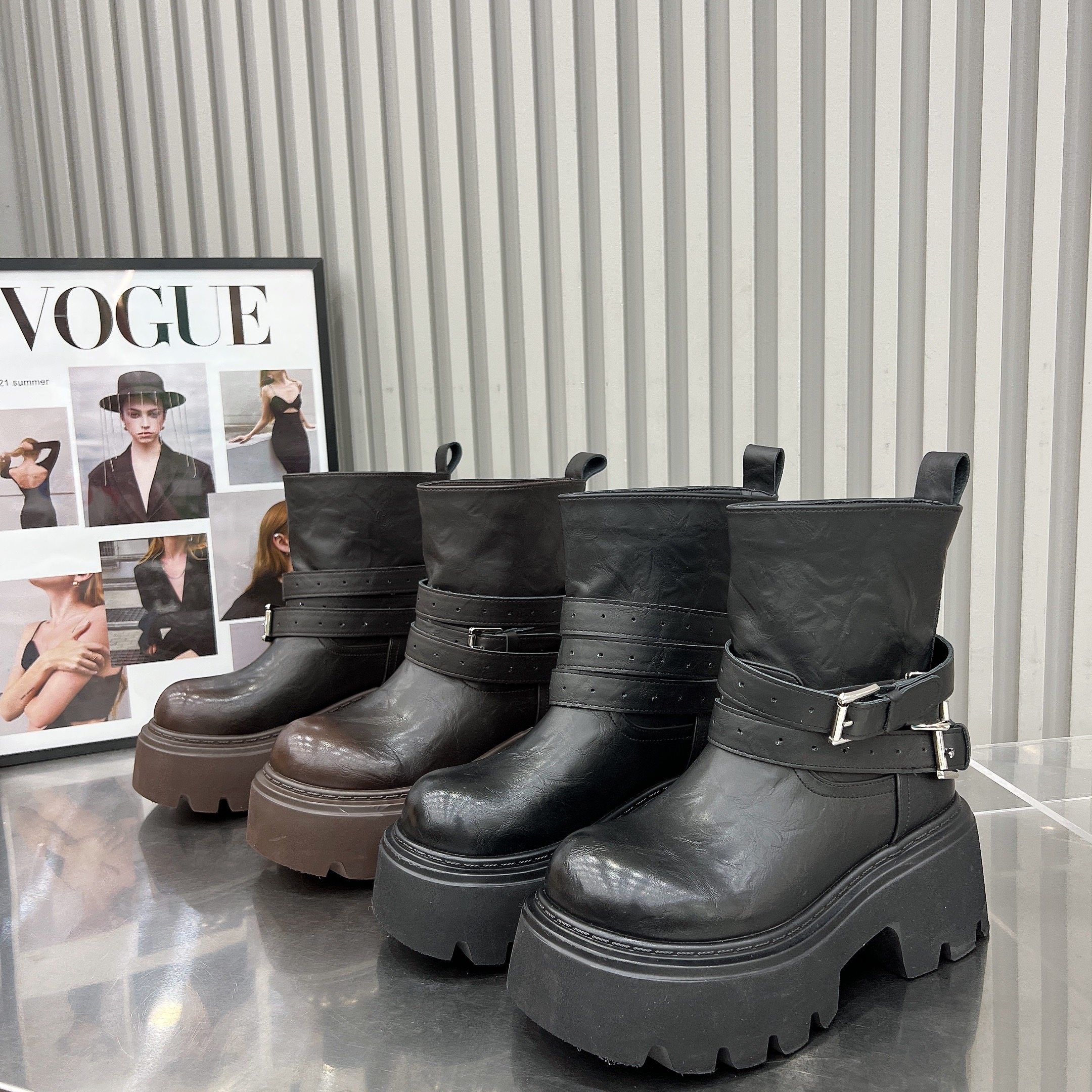 日本offcat7cm套筒马丁靴女鞋2025新款皮带扣厚底松糕机车靴小个,女鞋,马丁靴,淘宝优惠券,粉丝福利购,淘宝优惠卷