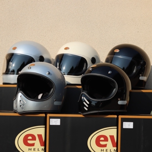 台湾evo头盔复古全盔摩托电动机车巡航踏板乐高山车盔通勤男女冬
